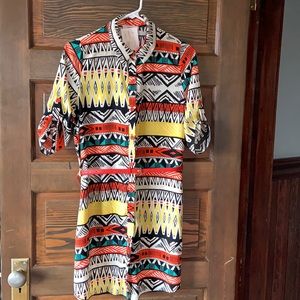 Tribal button up dress